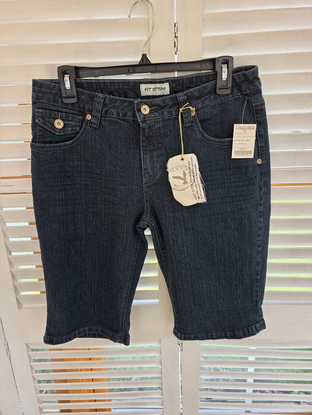 Hot Bottoms Juniors Denim Cuff Bermuda Shorts Size 13/14